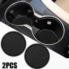 2 Pcs Universal Black Car Cup Holder Non-slip Insert Coaster Interior Accessorie