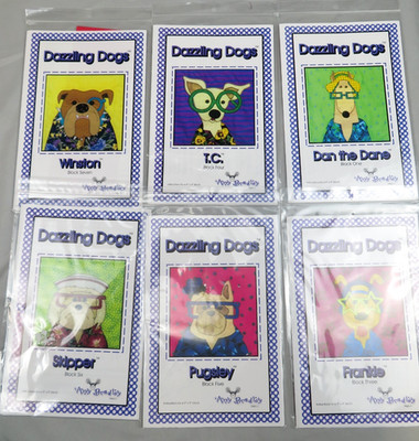 Amy Bradley Designs Dazzling Dogs UNCUT Quilt Block Patterns Lot Of 6