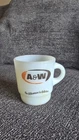Vintage Fire King Milk Glass A & W Stackable Coffee Mug