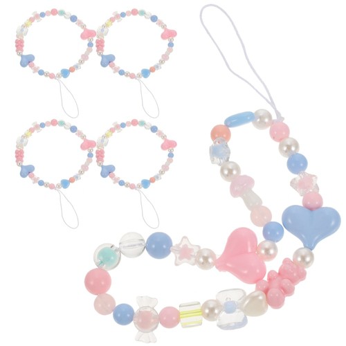 5 Pcs Mobile Phone Lanyard Set Charms Beaded Strap Hanging Wrist - 第 2/12 張圖片