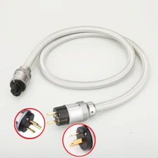 5N OFC Pure Copper Cord Gold Plated US/EU/AU Plug HIFI Audio Power Supply Cable