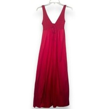 Kayser VTG 70s Womens Nightgown Maxi Size Medium Red Babydoll Nylon Satin USA