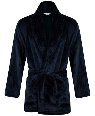 Bed Jacket Mens Navy Stripe Fleece 
