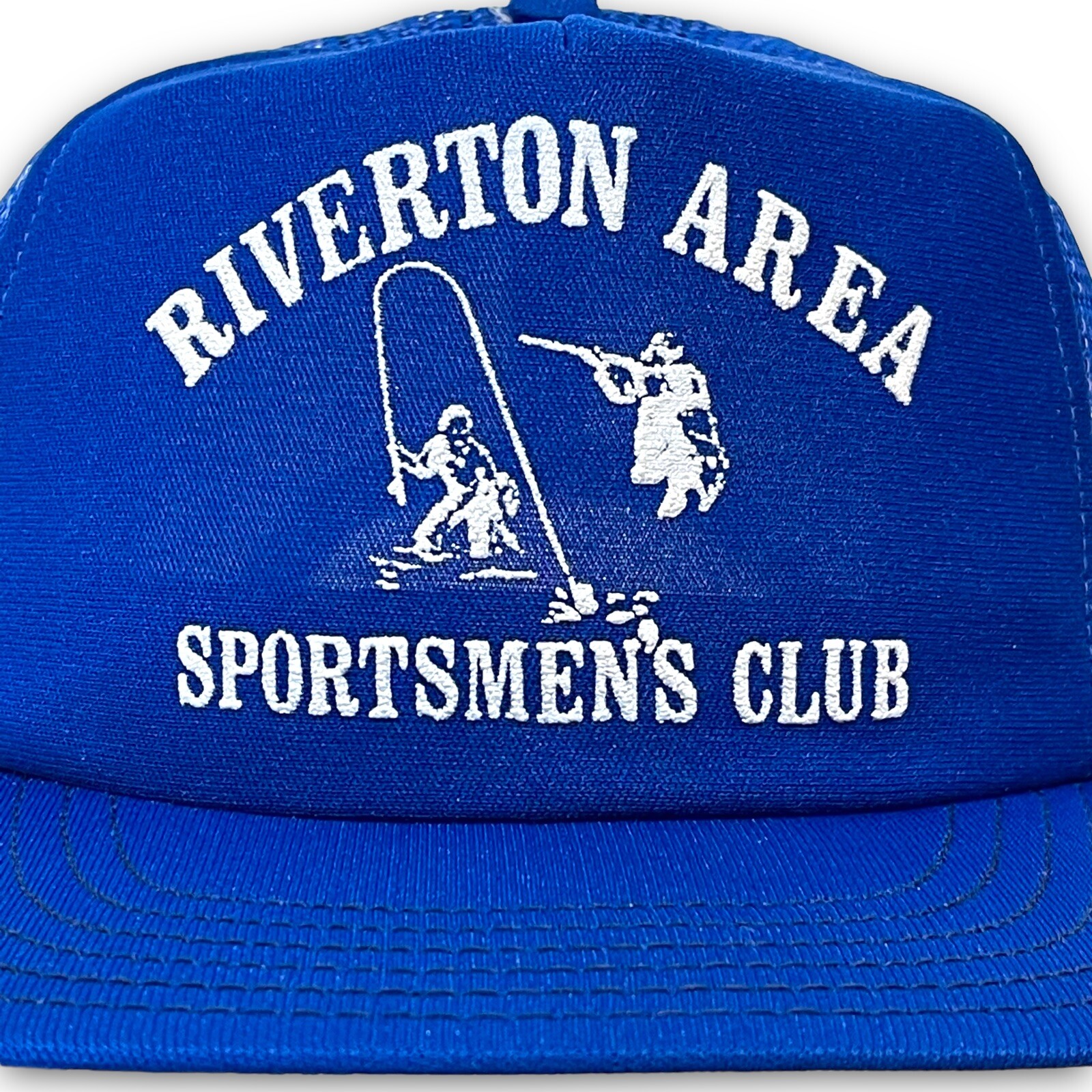 Vintage Trucker Hat Riverton Illinois Area Sportsmens Club Fishing Snapback Cap