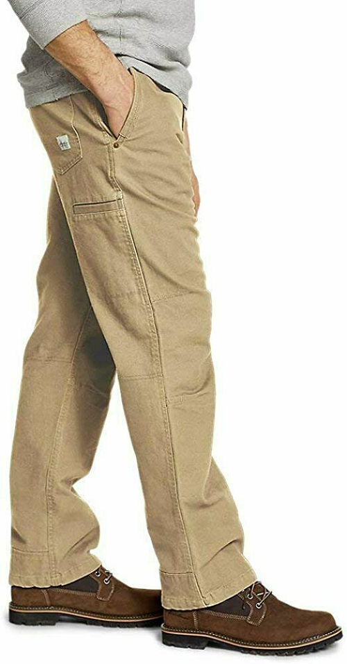 EDDIE BAUER MEN'S RELAXED FIT STRETCH UTILITY PANTS (SADDLE