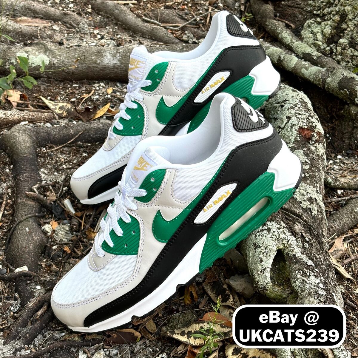 Nike Air Max 90 Shoes White Malachite Black FB9658-102 Men's Nike Air Max 90 Shoes White Malachite Black FB9658-102 Men's