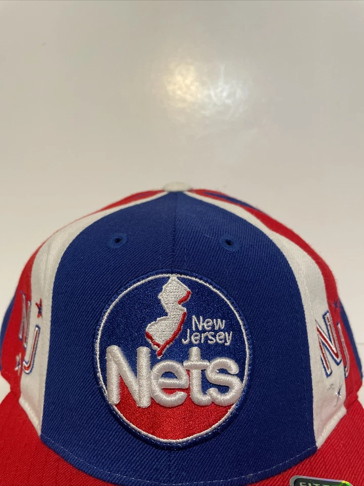 Chapéu cata-vento vintage New Jersey Nets Reebok NBA Hardwood Classics tamanho 7 1/4 - Imagem 2 de 4