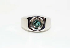 Beautiful 1 CT Paraiba Tourmaline 935 Silver Men's Fantastic Fabulous Men's Ring