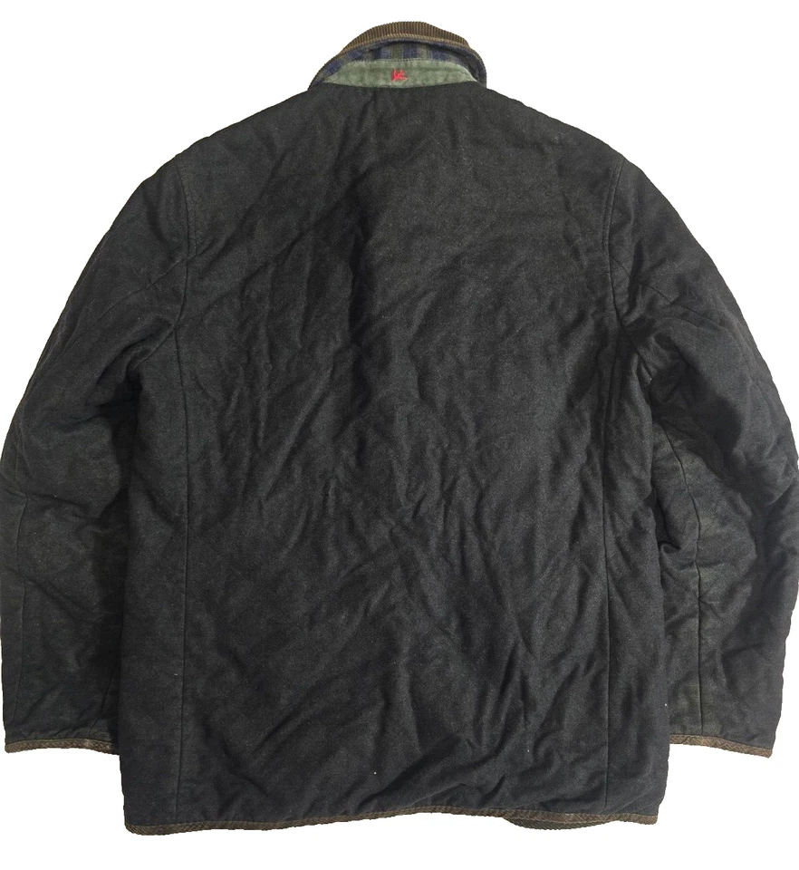 Chaqueta para hombre ISAIA Napoli reversible acolchada cuello pana franela 100 % lana Foto 3 de 4