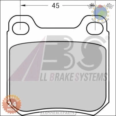 Xfxyabs Jeu 4 Plaquettes Frein Avant Pour Opel Olympia A Coupé Essence 1967>1971 - Photo 2/4