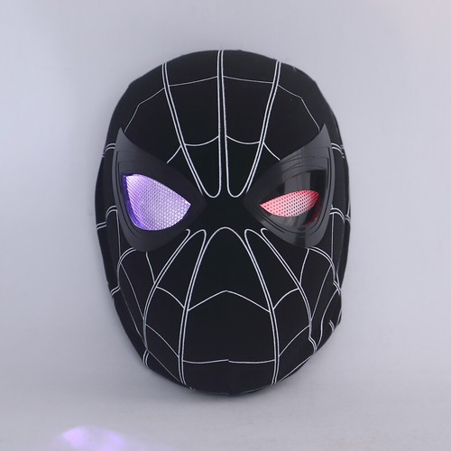 Máscara LED Spiderman negra ojos móviles control remoto casco de superhéroe recargable - Imagen 7 de 12