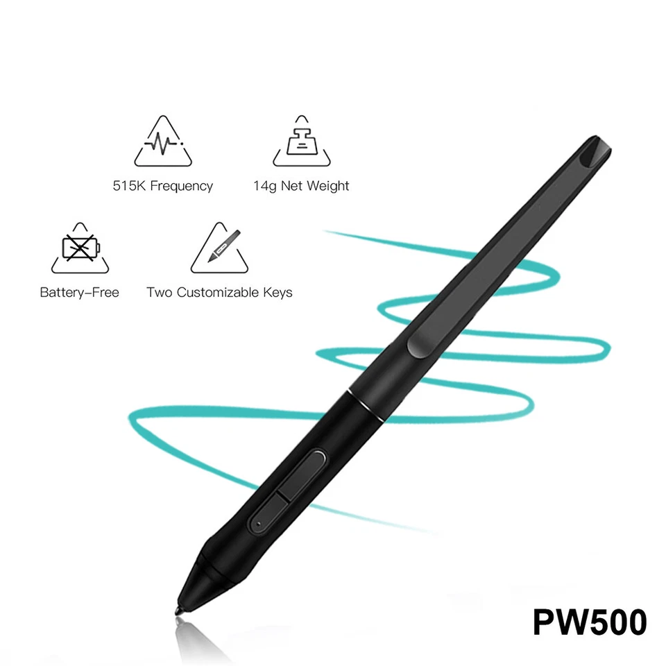PW500 Battery-free Stylus For Huion KAMVAS Pro 22 Inspiroy Q11K V2 Q620M GT-221 - Image 2 of 4