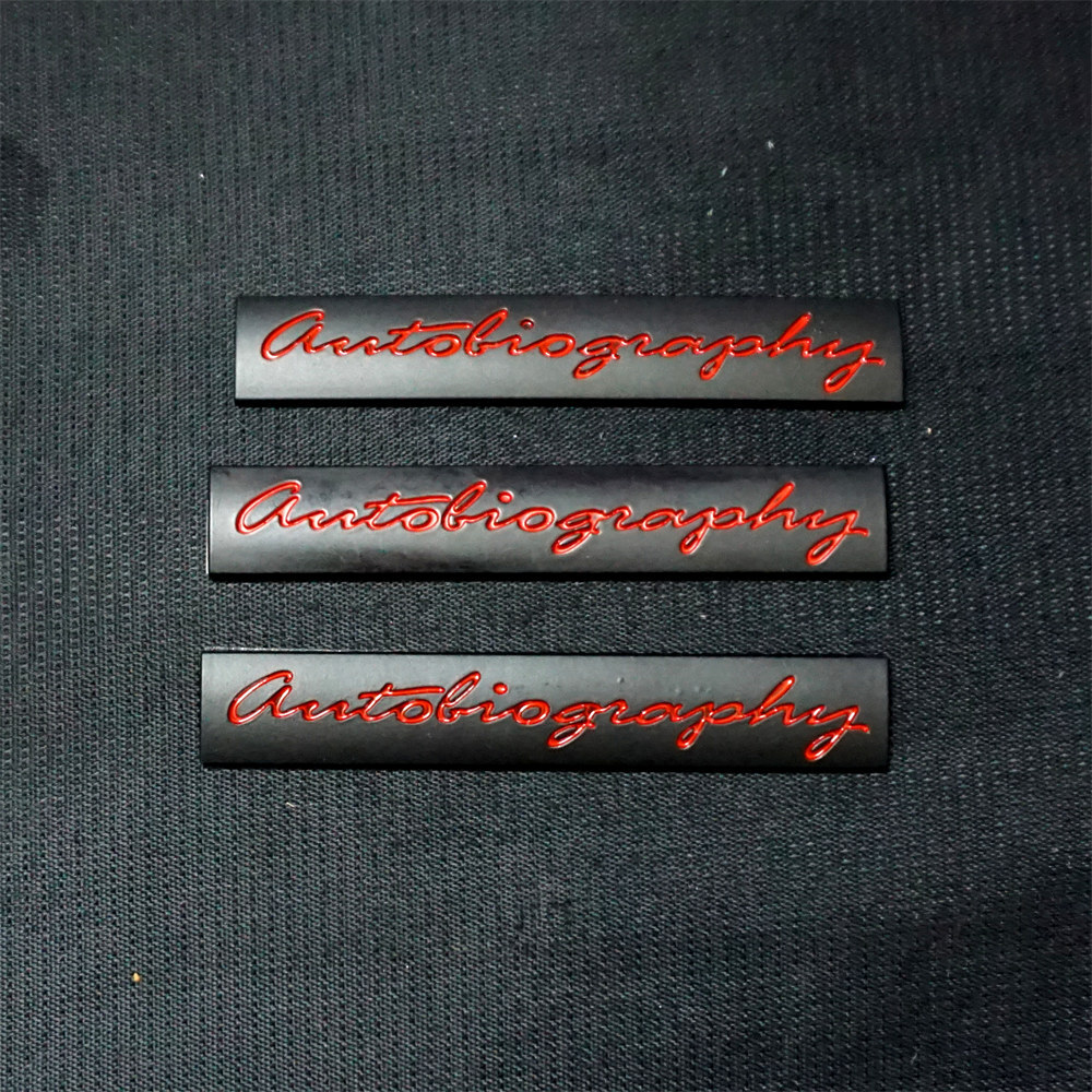 3PCS Matte Black Red autobiography Metal Emblem Badge Sticker Decal SPORT Luxury