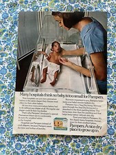 Vintage 1975 Pampers Diapers Print Ad Proctor Gamble