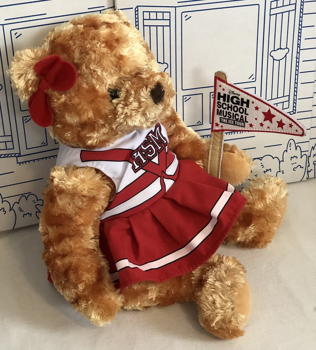 Disney High School Musical Plush Bear Ice Tour Cheerleader Zach