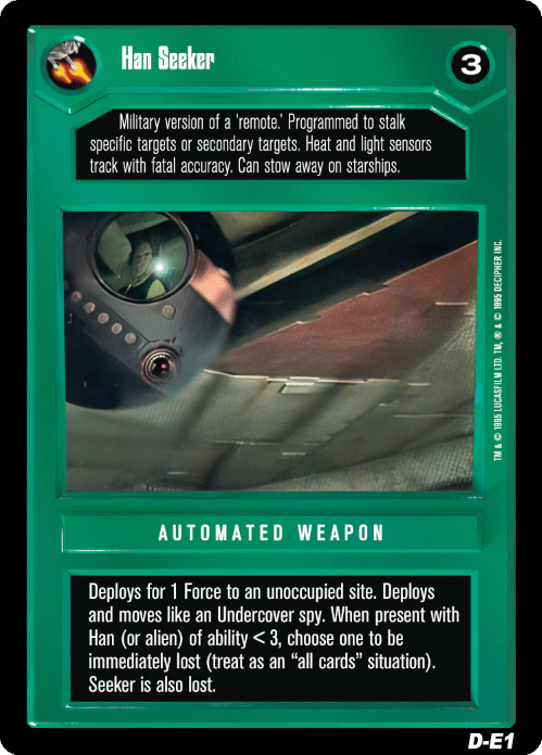 Star Wars CCG Limited Premiere BB M/NM Han Seeker