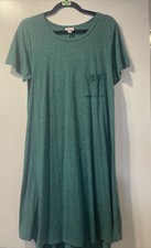 LULAROE LLR  SIZE MEIDUM T-SHIRT DRESS BLUE- GREEN #716