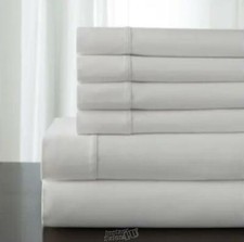 Camden 350TC Cotton Sheet Fittied Flat Set 2 Pillowcase Twin White 100 Cotton