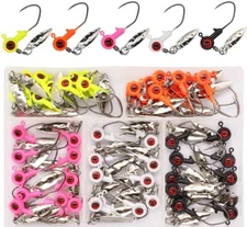 100 Pack Underspin Jig Heads Crappie Jig Head Assorted Colors ⭐FAST USA SHIP⭐