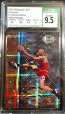 DENNIS RODMAN 1997-98 Topps BOWMAN'S BEST Atomic REFRACTOR #56 CSG 9.5 GEM MINT