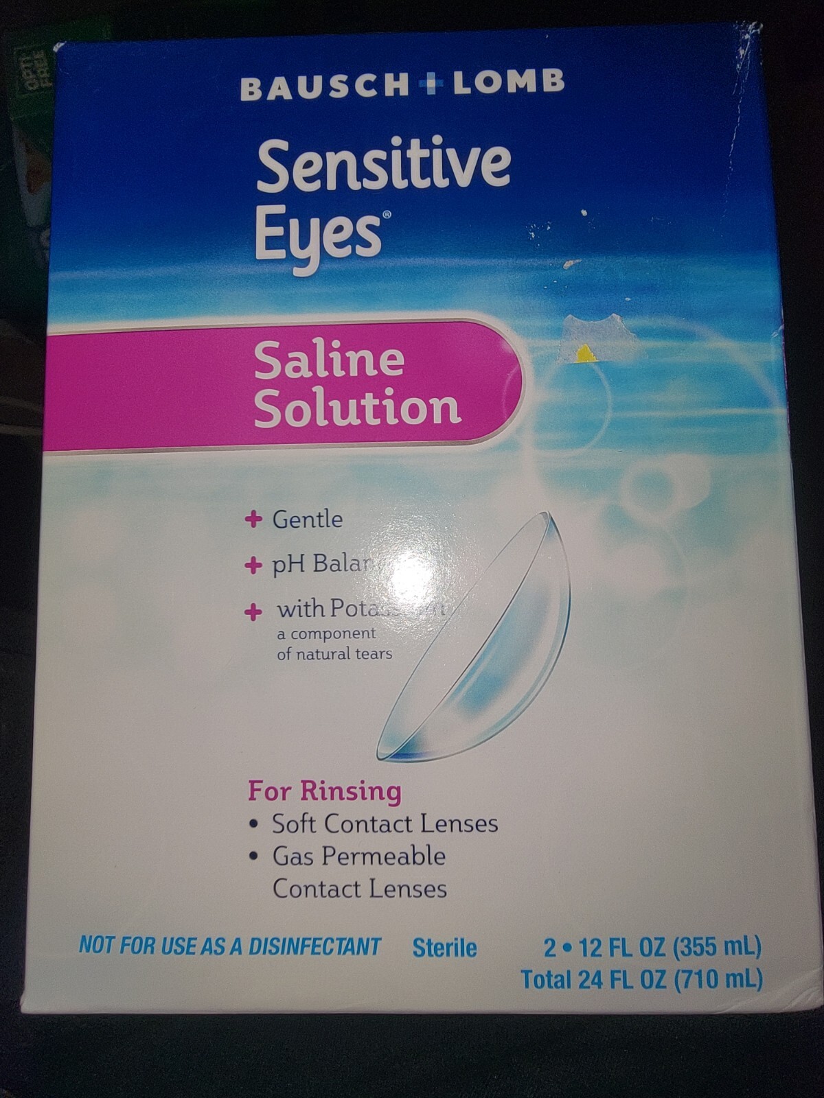 Sensitive Eyes&reg; Plus Saline Solution 2 x 12 fl oz (355 mL) 