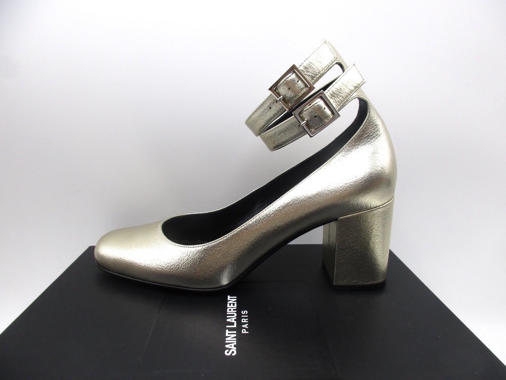 Scarpe décolleté metalliche Saint Laurent Babies 70 matrimonio in pelle tacco 36 6