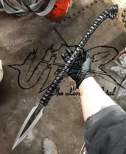 UBR CUSTOM HANDMADE HIGH CARBON STEEL HUNTING SPEAR WITH MICARTA HANDLE