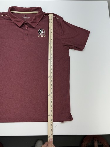 FSU Colosseum Short Sleeve Polo Shirt Men’s XL Burgundy logo seminoles - Picture 8 of 12