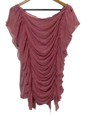 *NWT* Vicinity Ruched Ruffle Whimsical Fairy Blouse Women's Size Extra Large