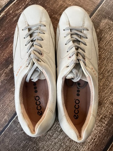 ECCO HYDROMAX GOLF SHOES WITH SPIKES WHITE PINK WOMENS SIZE 40 EXCELLENT - 第 4/10 張圖片