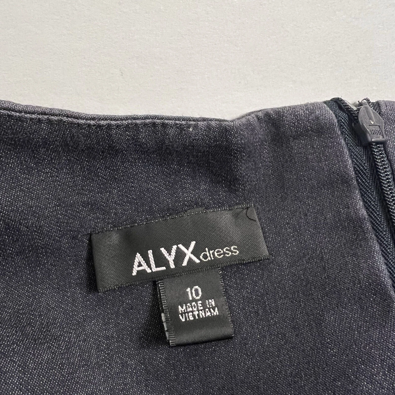 Abito donna Alyx tubino a matita taglia 10 manica corta sopra ginocchio blu chambray