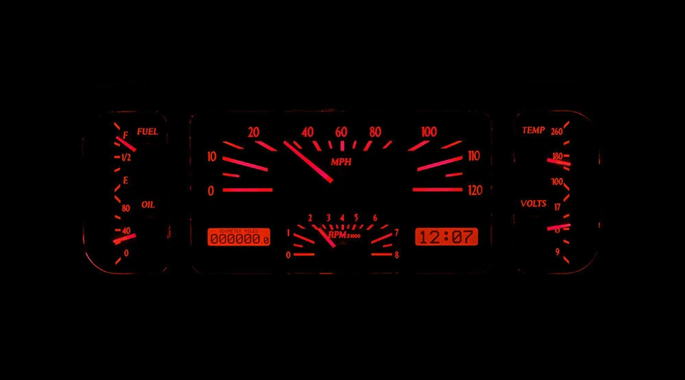 Dakota Digital 1937-1938 Chevrolet Coche Plateado/Rojo LED Kit VHX-37C-S-R Foto 2 de 4