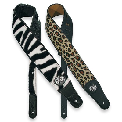     GAUCHO Tier Gitarrengurt     Wildlife Zebra oder Leopard gepolstert Design
