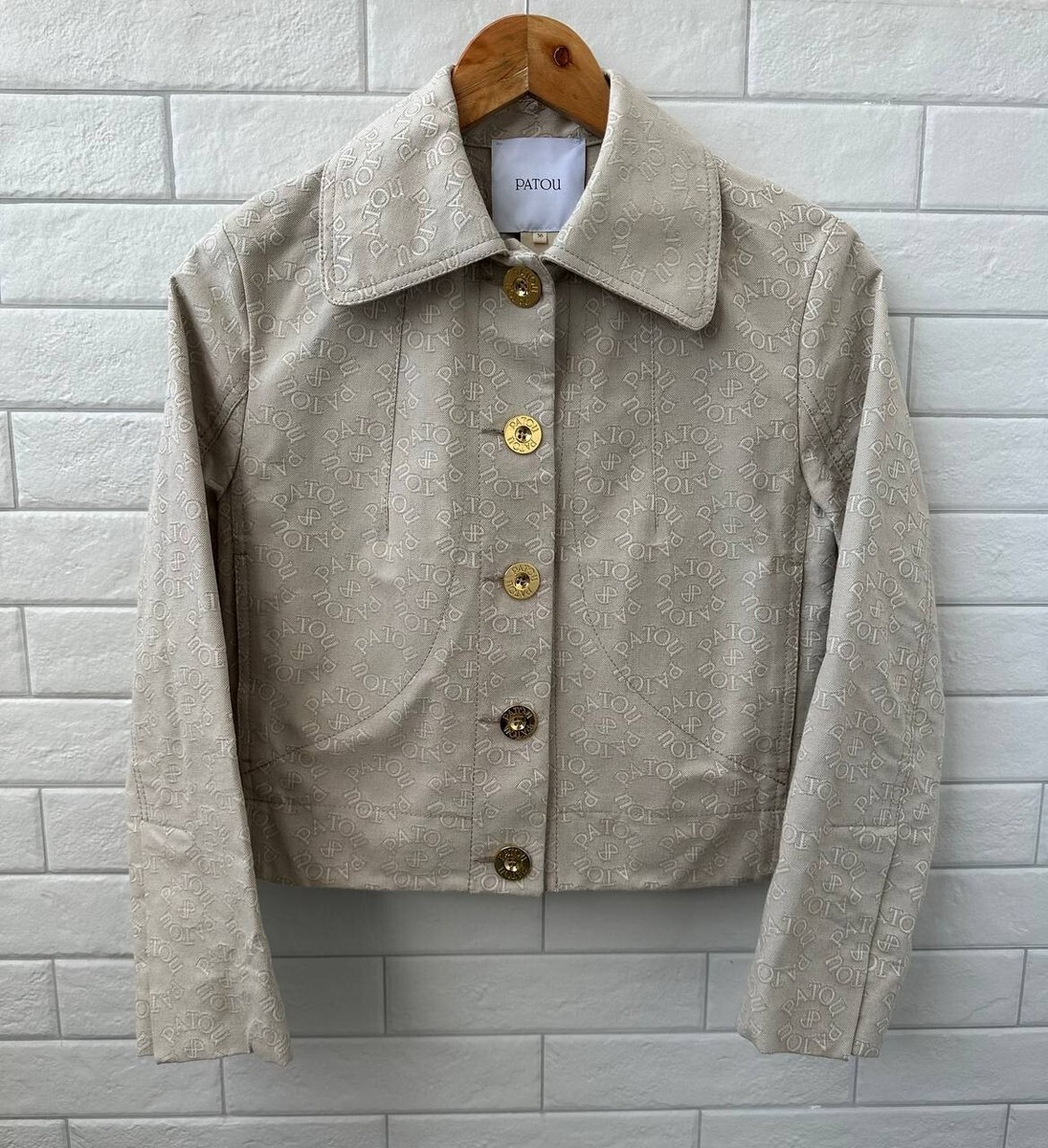 【関税&送料込】Patou Short Jacket Patou Short Tailored Jacket In Organic Cotton Jacquard