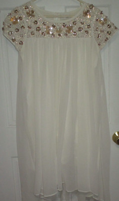New NEXT Signature UK Formal Portrait Holiday Dress Girls 16 Hi Lo Lined White
