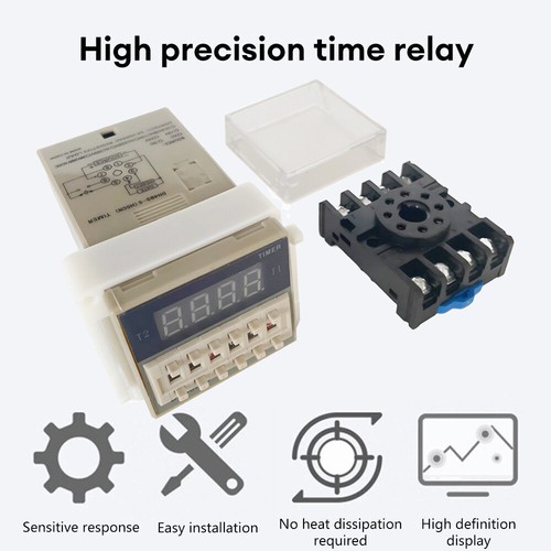 AC 110V Programmable Time Delay Relay Digital Display DH48S-S With Socket Base - Picture 1 of 9