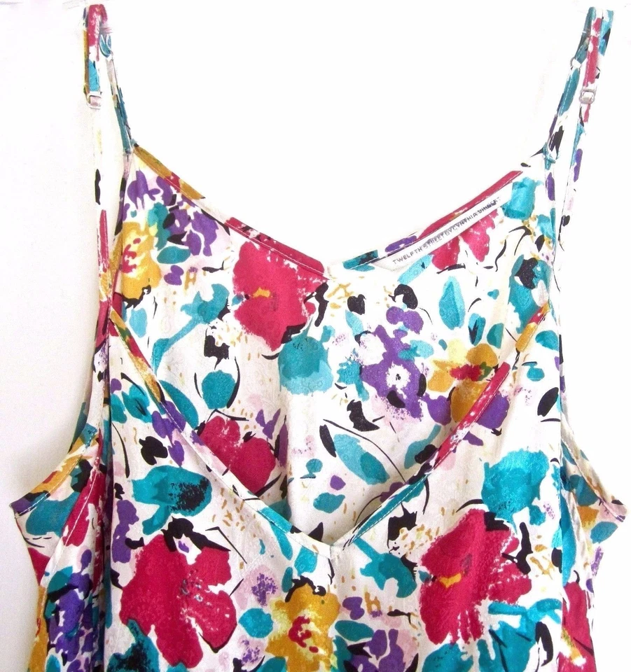 NUEVO TOP DE SEDA $189 CYNTHIA VINCENT Twelfth Street Draped Wings Cami Diseñador M Foto 3 de 4