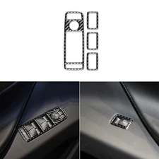 For Tesla Model S/X 12-20 Real Carbon Fiber Window Lift Switch Panel Cover Trim