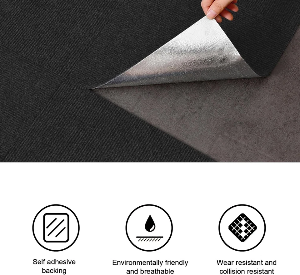 Hogar 12" x 12" Interior/Exterior Pelar y Pegar Alfombra Azulejo Hágalo Usted Mismo Decoración de Suelos Nuevo Foto 3 de 4