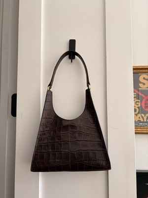BRAND NEW STAUD BAG! BROWN EMBOSSED LEATHER ANIMAL PRINT! CLUTCH HANDBAG