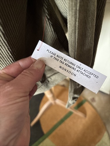 MONSOON Lira Ladies Olive Green Cotton Stretch Cord Corduroy Jacket Size L NEW - Picture 10 of 17