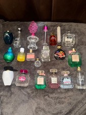 Lot of 20 empty name brand perfume bottles