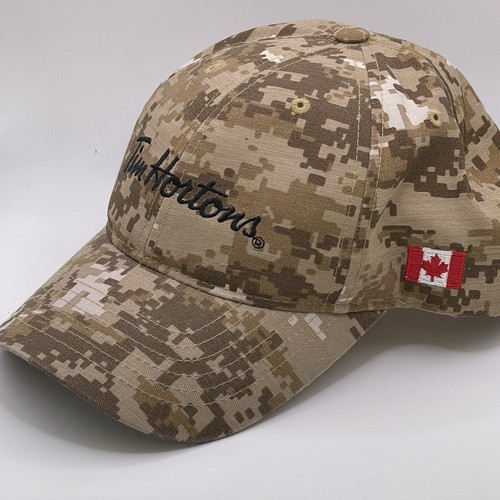 Tim Hortons Kandahar 2011 Camo Baseball Hat Army Base Afghanistan Rare - Picture 7 of 9