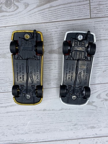 2x Custom Wheel Swapped Hot Wheels Honda Civic Si w/ Real Riders Box Ships - Picture 21 of 23