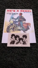The Crystals - 4 X 4  Paper Cut Signed By  4 Members Comes With Promo Card
