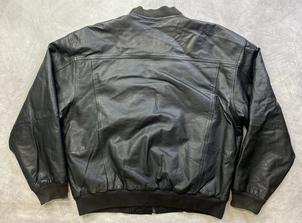 Chaqueta de cuero vintage del interior de Nueva Zelanda talla grande ropa exterior cremallera rota🚨 Foto 2 de 4