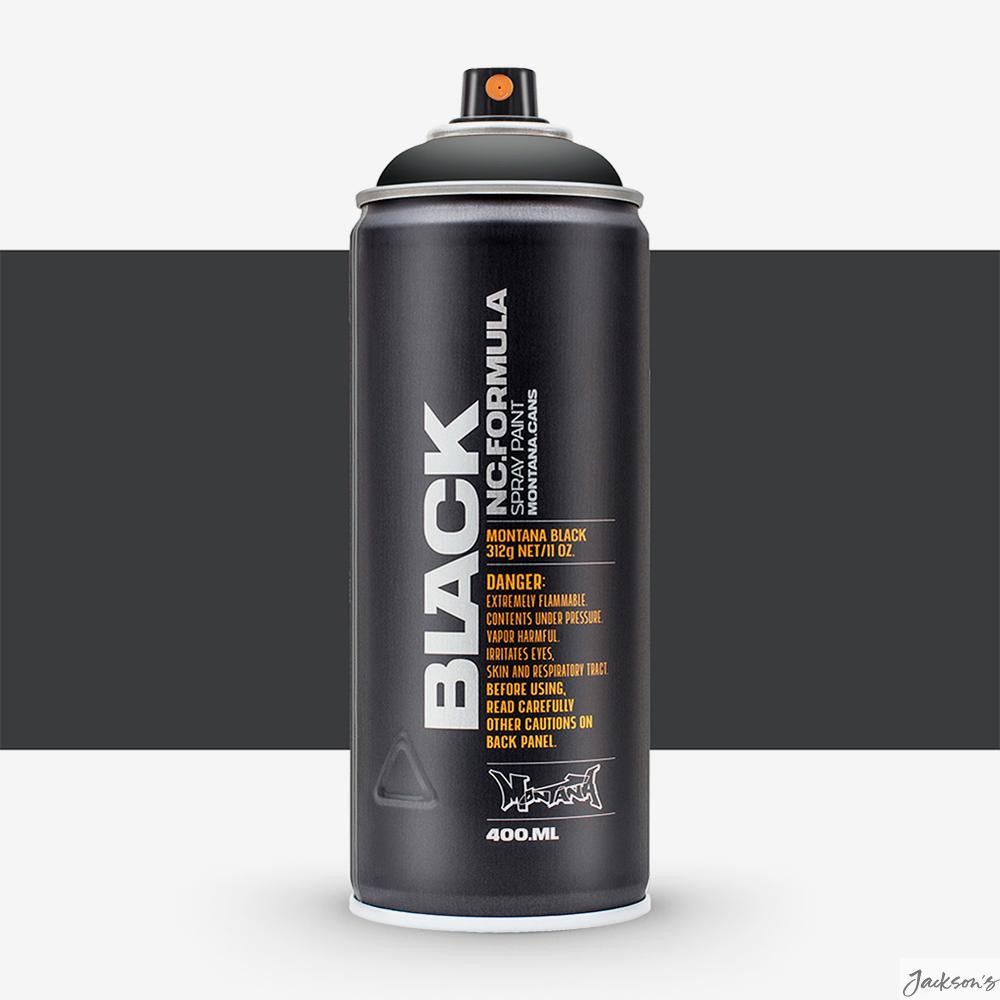 Montana Black Spray Paint Lacquer 400ml Matte Black For Art And DIY Projects