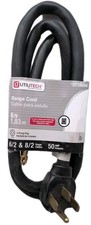 UTILITECH 6FT 4-Wire/Prong Range Cord 6/2 8/2 Gauge 50 Amp 0118694 F2