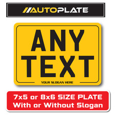 7x5 or 8x6 Size Motorbike Show Number Plate - ANY TEXT WITH SLOGAN PERSONALISED
