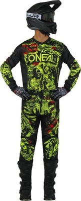 O'Neal Element V.23 Attack  Neon Cross Hose Jersey MX Motocross Combo GR. M
